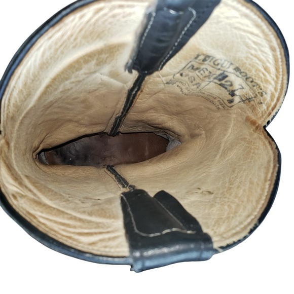 Luigui Womens Western Cowboy Boots Sz 10 Hand Made Cowhide Leather Embroidered - Picture 12 of 13